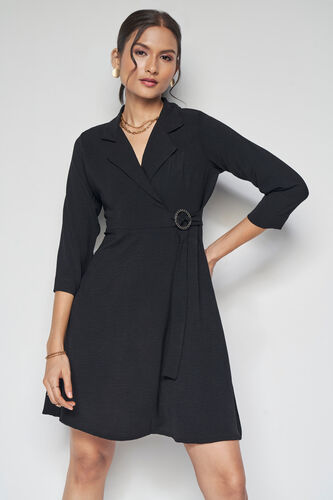 Clara Flared Dress, Black, image 1